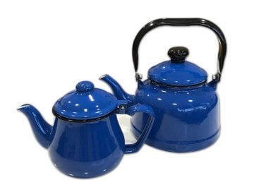 Nurgaz Campout Emaye Çaydanlık Seti - Mavi