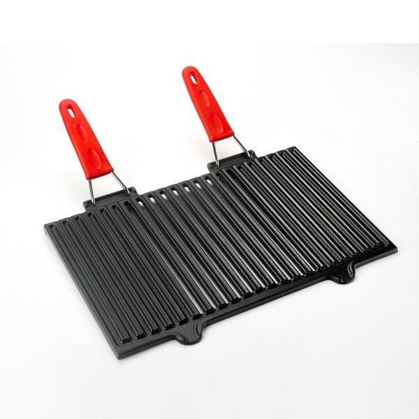 LAVA MANGAL IZGARASI EMAYELİ DÖKÜM DEMİR ÇİFT SİLİKON KULPLU W=40 cm D=25 mm