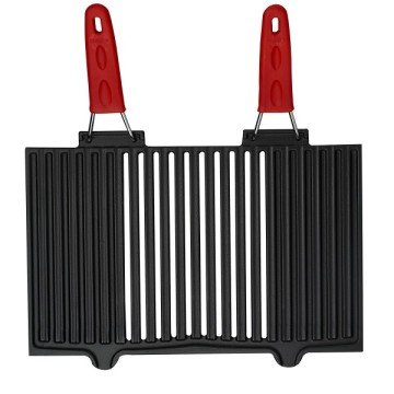 LAVA MANGAL IZGARASI EMAYELİ DÖKÜM DEMİR ÇİFT SİLİKON KULPLU W=40 cm D=25 mm