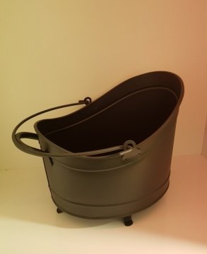 SİYAH MAT ODUNLUK ŞEKİL ODUN KOVASI KÜÇÜK 38  CM