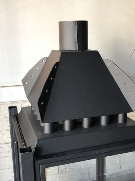 Metal Camlı Orta Şömine