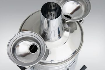 6 LT PASLANMAZ KROM ÇELİK ÇAY SEMAVERİ + 1 ADET BAKIR DEMLİK