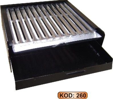 BARBEKÜ İÇİ MANGAL 38 CM PASLANMAZ IZGARALI