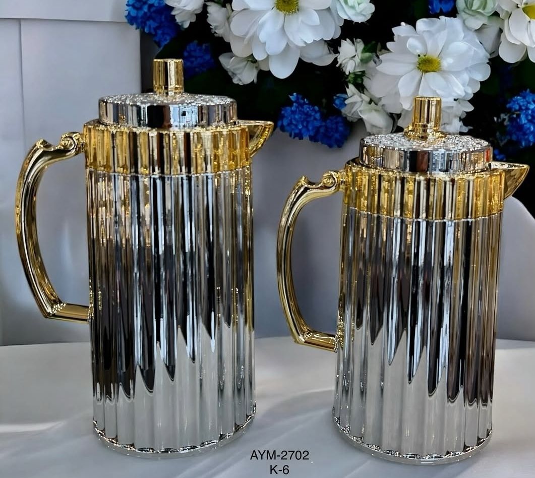 LÜKS TERMOS CAM 2 Lİ SET GÜMÜŞ GOLD