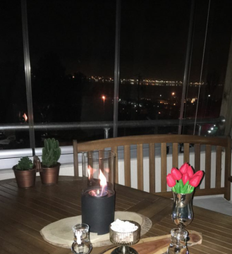 Round Design masa üstü şömine