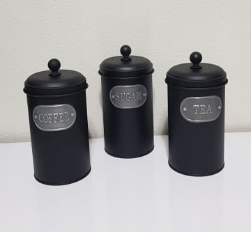 Çay Şeker Kahve Kavanozu -SİYAH