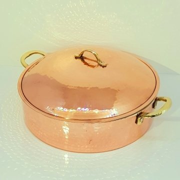 BAKIR BASIK TENCERE 31 CM