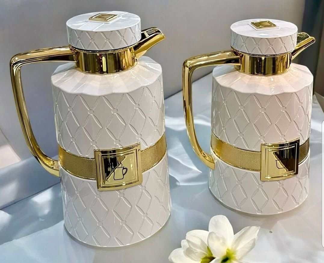 LÜKS TERMOS CAM 2 Lİ SET BEYAZ GOLD