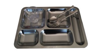 12 ADET Self servis Tabldot Tabağı - TABLDOT TABAĞI +KAŞIK +ÇATAL +KIRILMAZ BARDAK