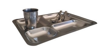 12 ADET Self servis Tabldot Tabağı - TABLDOT TABAĞI +KAŞIK +ÇATAL +PASLANMAZ ÇELİK BARDAK