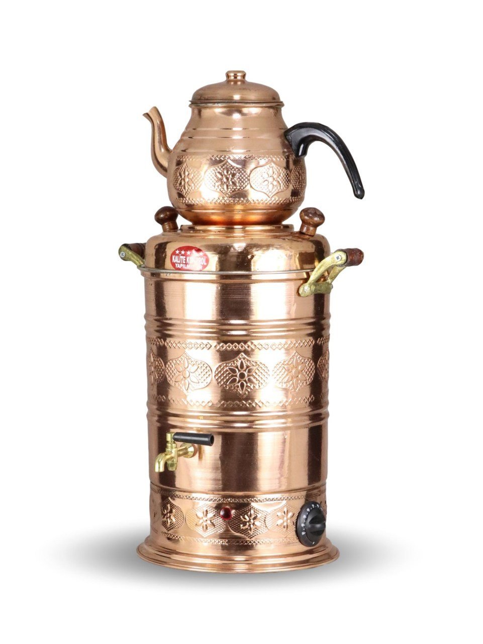 BAKIR İŞLEMELİ SEMAVER ELEKTRİKLİ 6 LİTRE