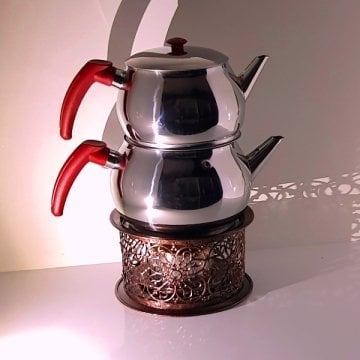 OSMANLI OCAĞI PASLANMAZ ÇELİK ÇAYDANLIK LI SETLİ