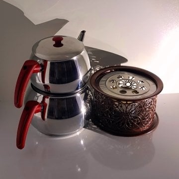 OSMANLI OCAĞI PASLANMAZ ÇELİK ÇAYDANLIK LI SETLİ