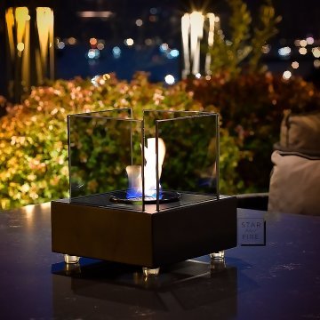 Tornado Dekoratif Masaüstü Şömine Siyah MAT SİYAH