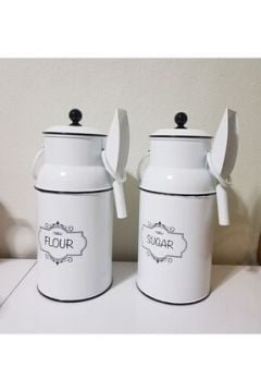 Un şeker kavanoz 3.5 litre beyaz