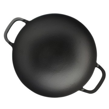 LAVA DÖKÜM WOK TAVA, METAL KULPLU. ÇAP(Ø)38CM.