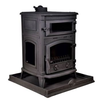 SDS110 YANDAN CAMLI DÖKÜM FIRINLI KUZİNE ŞÖMİNE SOBA SOBA+ALT TABLA