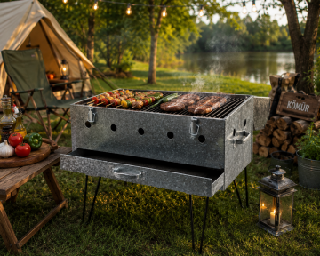 RETRO ÇANTA KÖMÜRLÜ MANGAL BBQ
