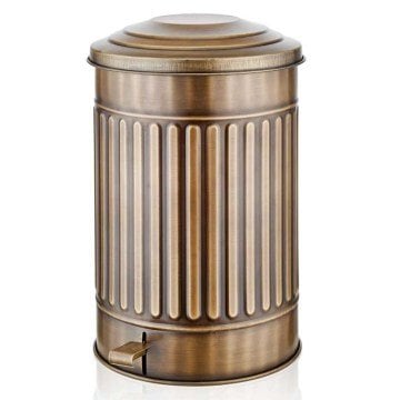 37 Lt. Pedallı Çöp Kovası Gold Kaplama cap 32 cm
