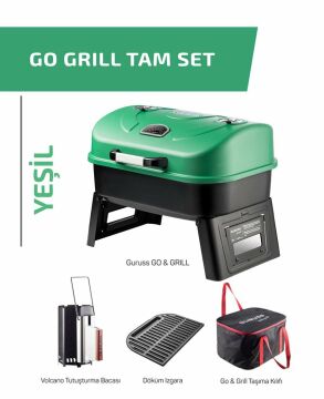 Guruss Go & Grill Barbekü mangal TAMSET YEŞİL