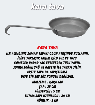 YUVARLAK KARA SAÇ KAMP TAVASI 28 CM