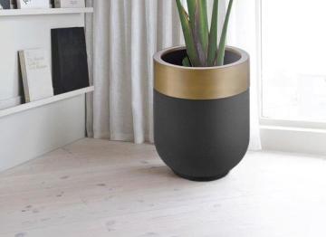 DEKORATİF ESKİTME BLACK İKİLİ SET SAKSI +SEHPA 70 CM / 60 CM