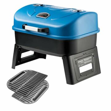 GURUSS Go & Grill Barbekü Mangal +2 ADET DÖKÜM IZGARA MAVİ