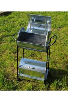 TEKERLİKLİ KAPAKLI GALVANİZ MANGAL