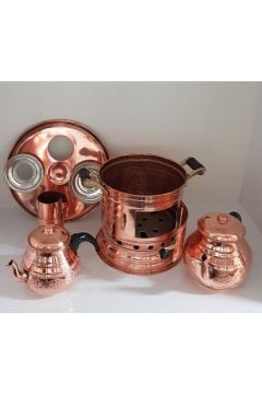 BAKIR ÇİFT DEMLİKLİ SEMAVER 8 LİTRE