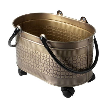 TEKERLEKLİ ODUN KOVASI ESKİTME GOLD 55 cm