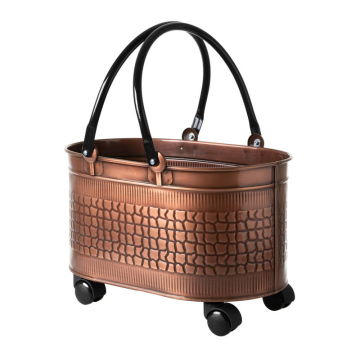 TEKERLEKLİ 2 SAPLI ESKİTME BAKIR 48 cm