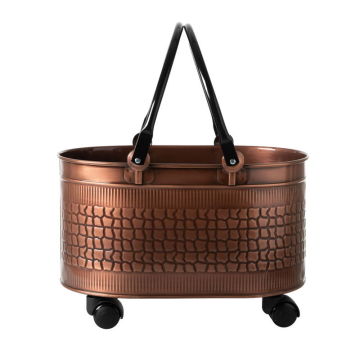 TEKERLEKLİ 2 SAPLI ESKİTME BAKIR 48 cm