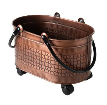 TEKERLEKLİ 2 SAPLI ESKİTME BAKIR 48 cm