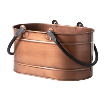 ODUN TAŞIMA KOVASI SEPETİ BAKIR ESKİTME 55 cm 55 cm