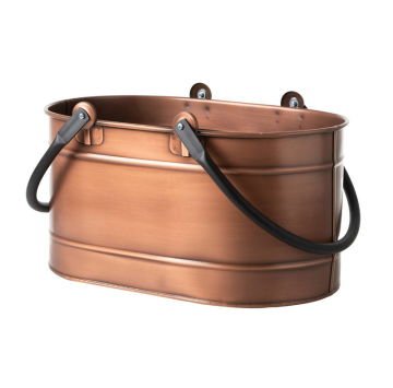 ODUN TAŞIMA KOVASI SEPETİ BAKIR ESKİTME 55 cm 48 cm