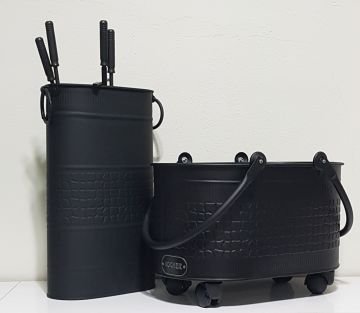 2025 new şömine aksesuar seti mat siyah 55 cm