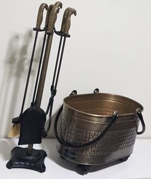 ŞÖMİNE AKSESUAR SETİ GOLD 2025