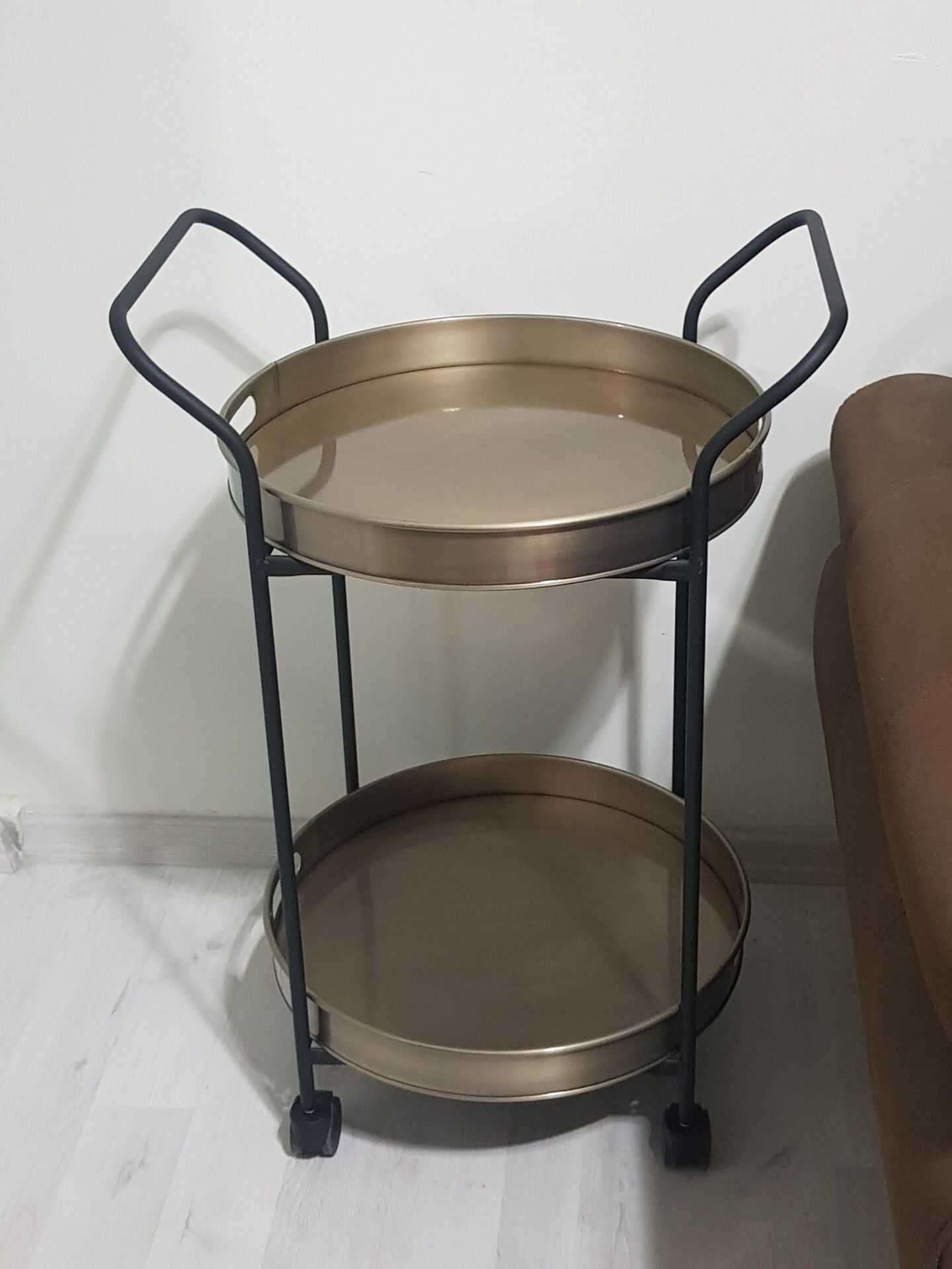 SERVIS ARABASI YUVARLAK  TEPSİ 45 CM Gold