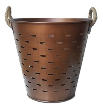 DEKORATİF ODUN SEPETİ ESKİTME BAKIR