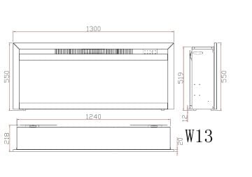 130 CM 10 RENK LEDLİ ŞÖMİNE ELEKTRİKLİ